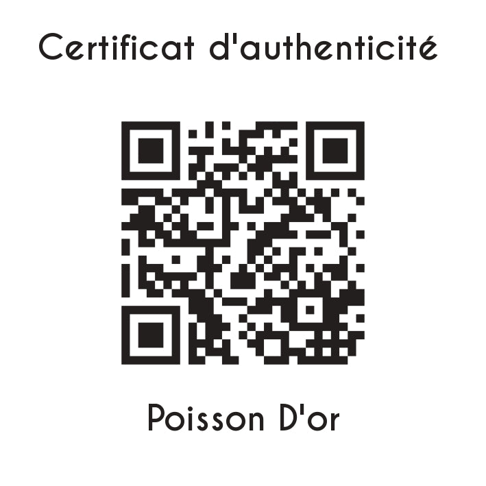 certificat d'authenticité Poisson d'or sculpture en résine