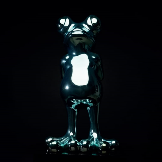 Grenouille chrome bleuté