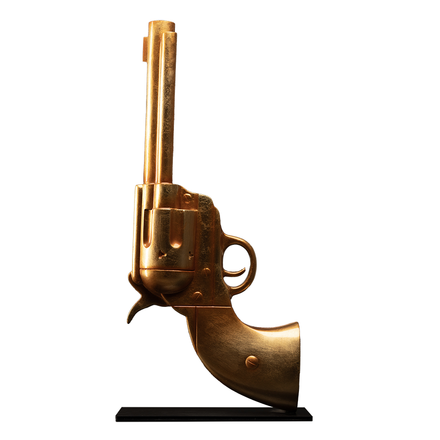 Colt dore sculpture en resine