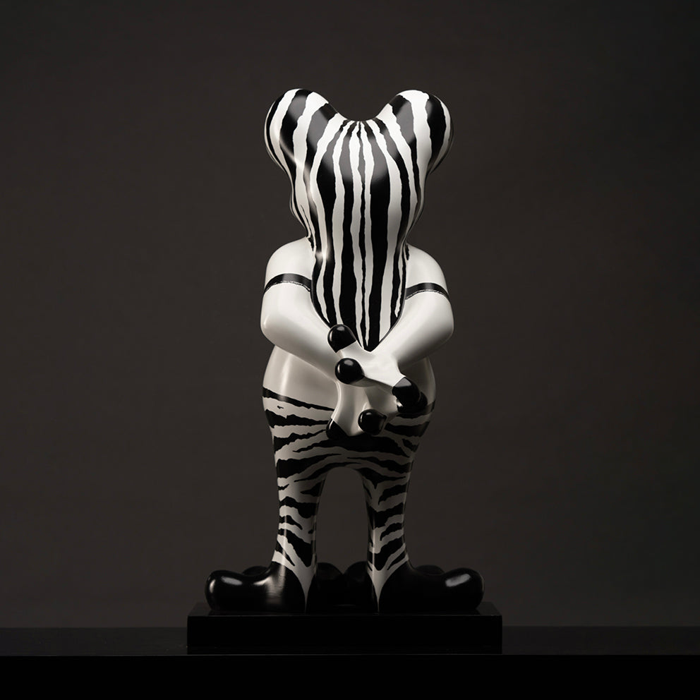 La grenouille zébrée Sculpture en résine