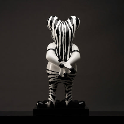 La grenouille zébrée Sculpture en résine