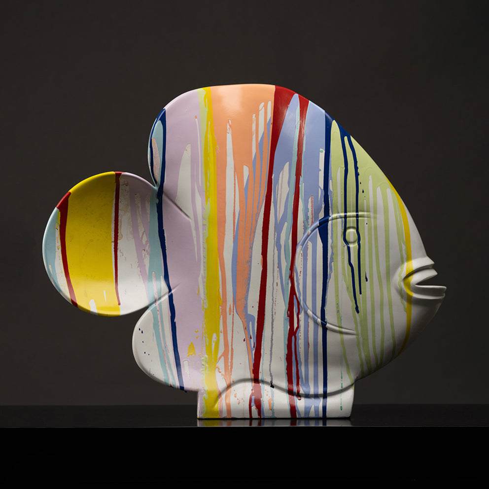 Poisson couleurs sculpture en résine