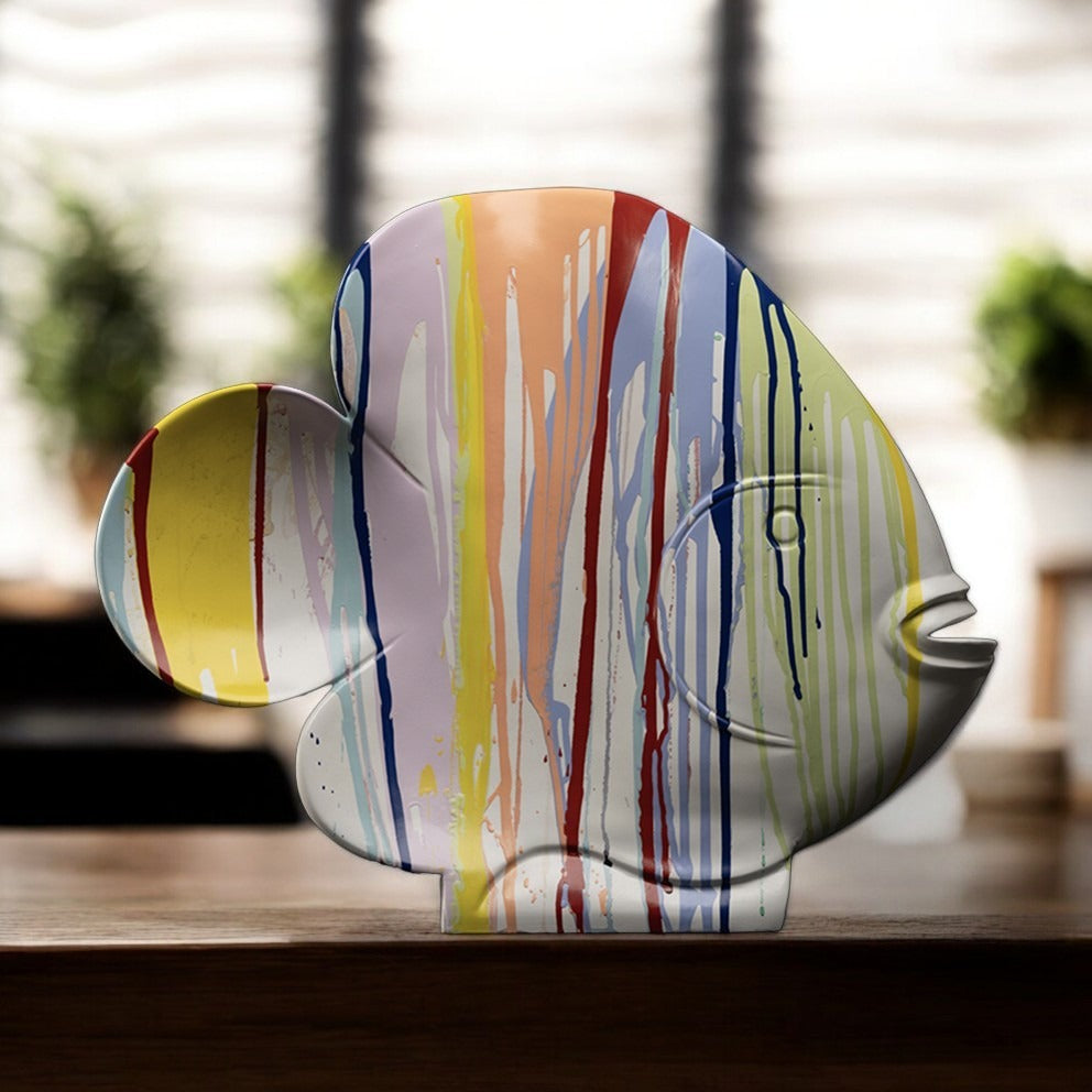 Poisson couleurs sculpture en résine