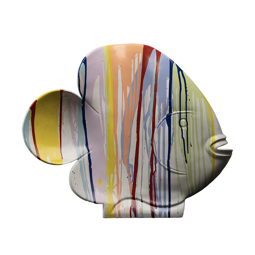 Poisson couleurs sculpture en résine