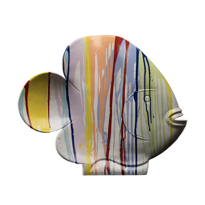 Poisson couleurs sculpture en résine