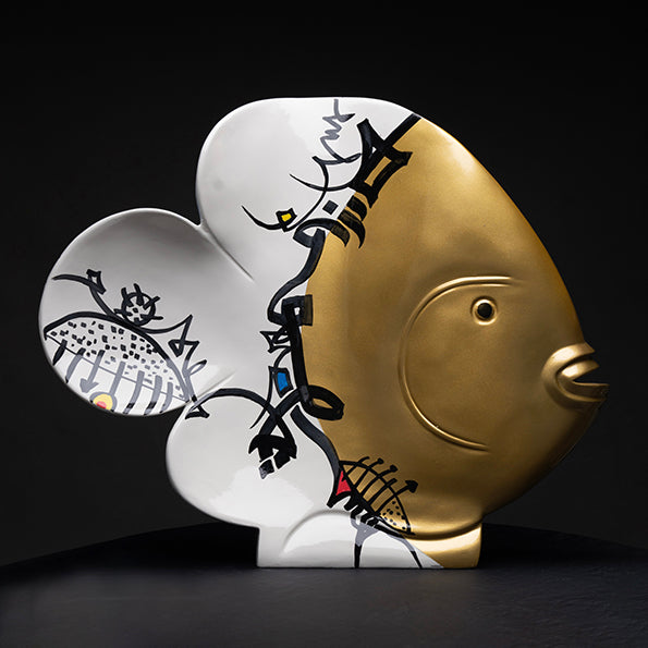 Poisson d'or sculpture en résine 