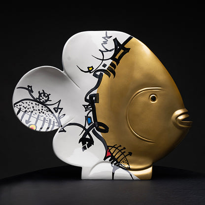Poisson d'or sculpture en résine 
