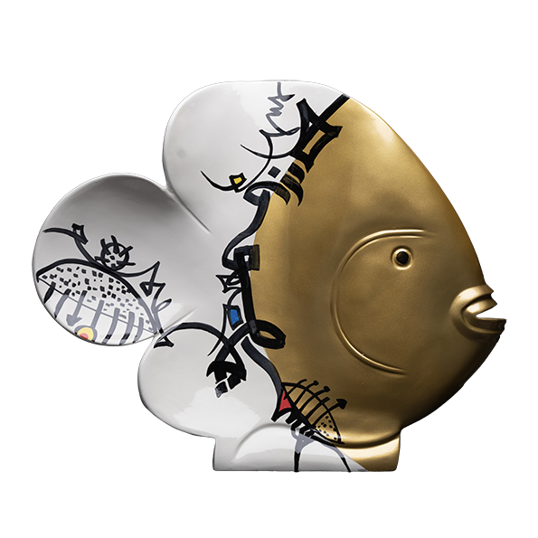 Poisson d'or sculpture en résine 