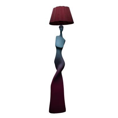 Silhouette femme couleur bleu turquoise et rose sculpture en résine