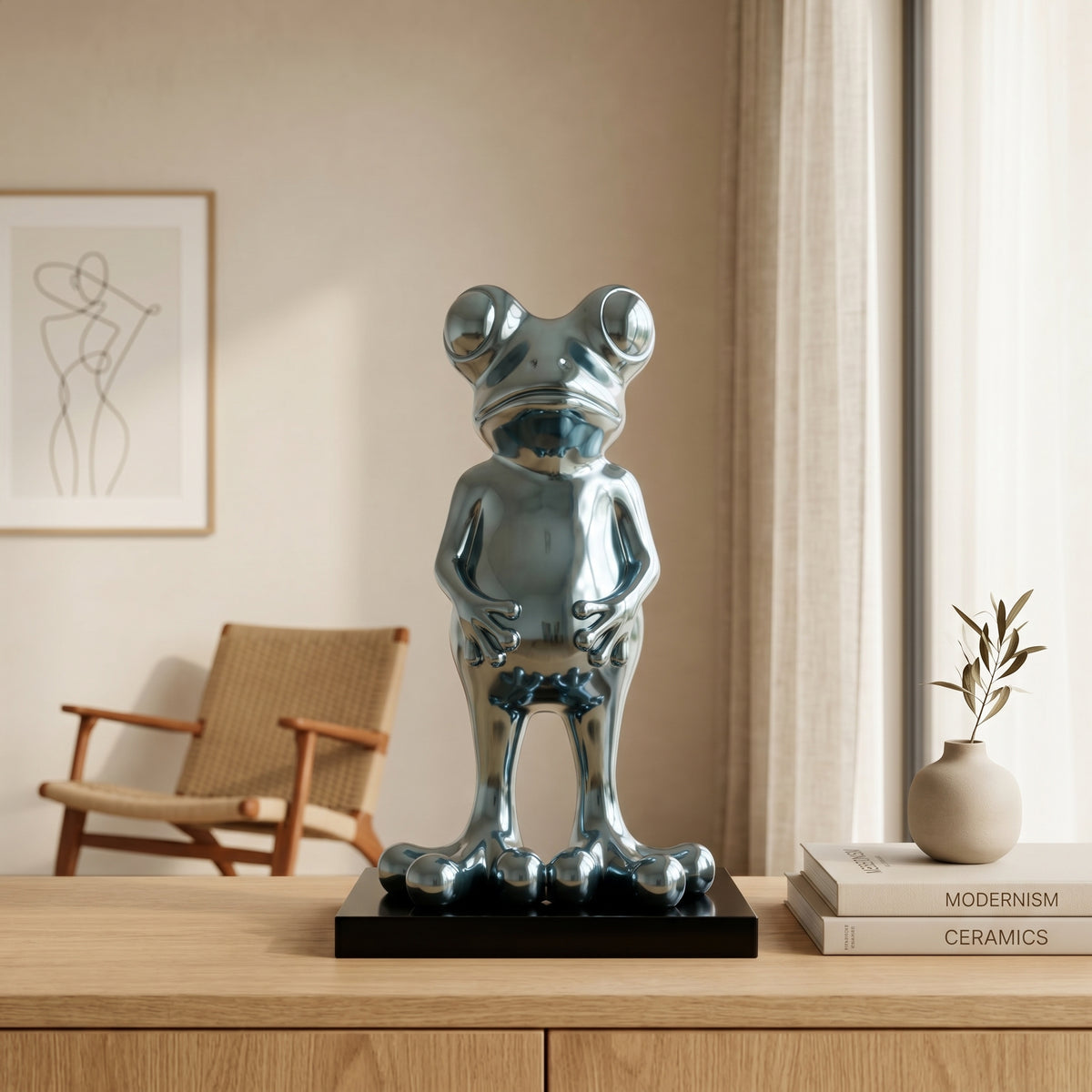 Grenouille chrome bleuté