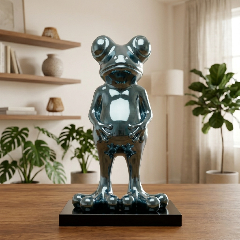 Grenouille chrome bleuté