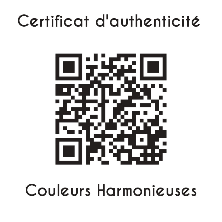 certificat d'authenticité Couleurs Harmonieuses sculpture en résine