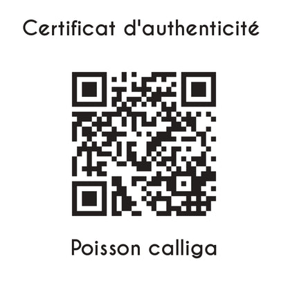 certificat d'authenticité Poisson calliga sculpture en résine