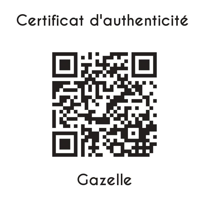 certificat d'authenticité gazelle sculpture en résine 