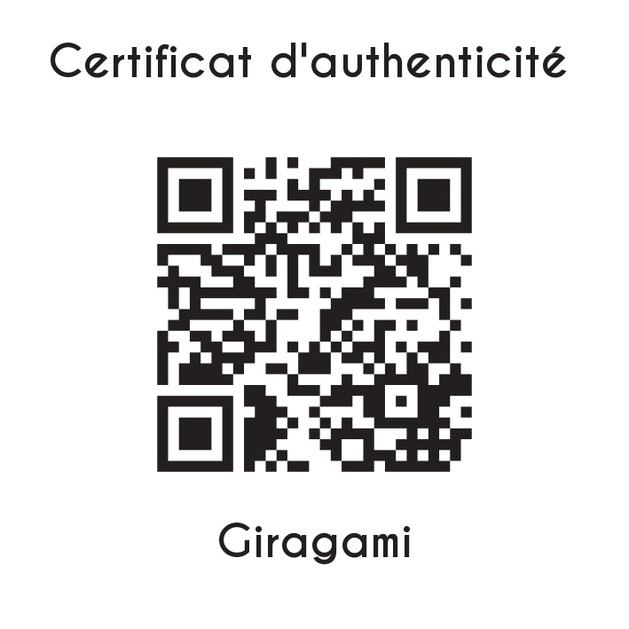 certificat d'authenticité giraf origami sculpture en résine  