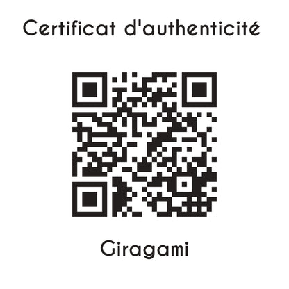 certificat d'authenticité giraf origami sculpture en résine  