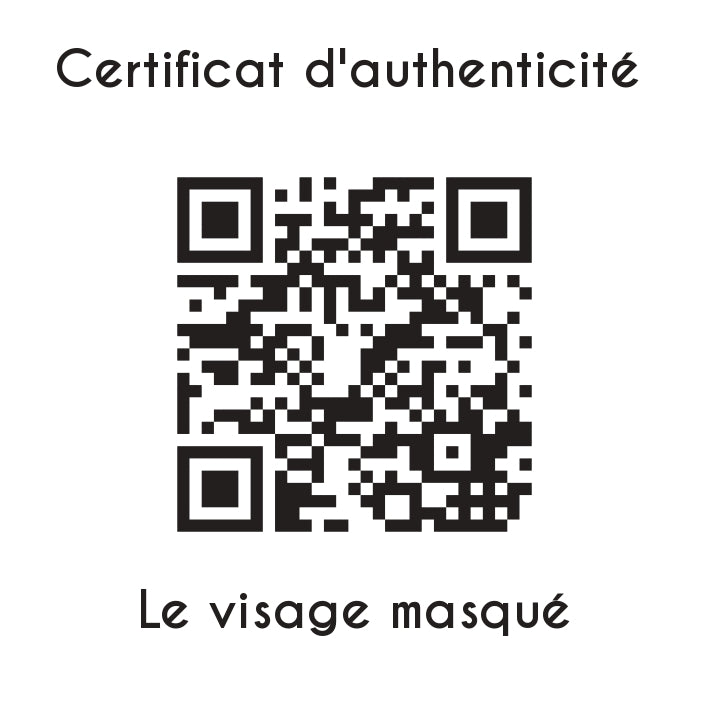 certificat d'authenticité Le visage masque sculpture en résine 