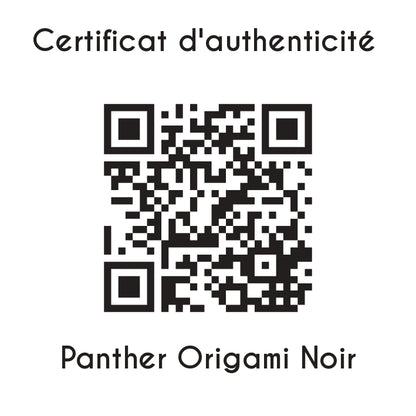 certificat d'authenticité panther origami noire sculpture en résine