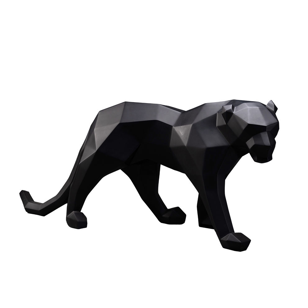panther origami noire sculpture en résine