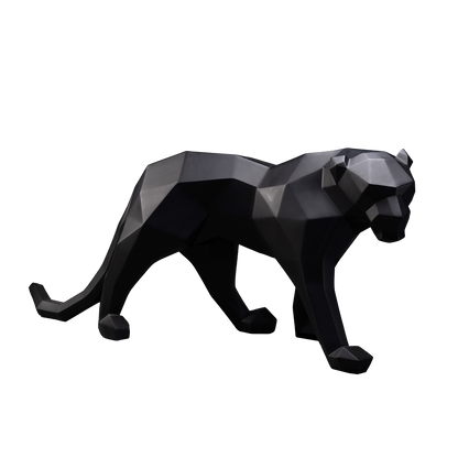 panther origami noire sculpture en résine