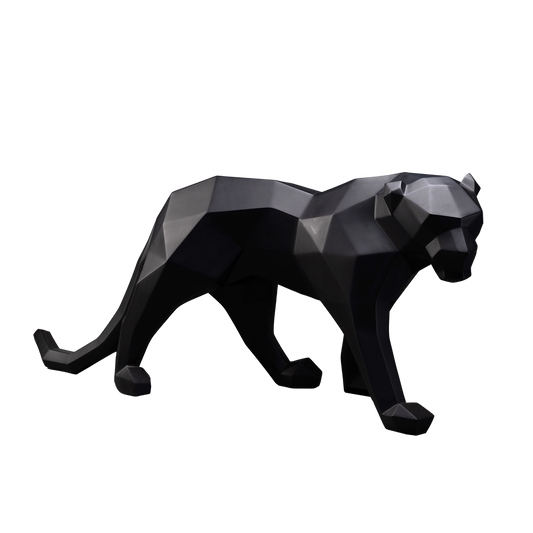 panther origami noire sculpture en résine
