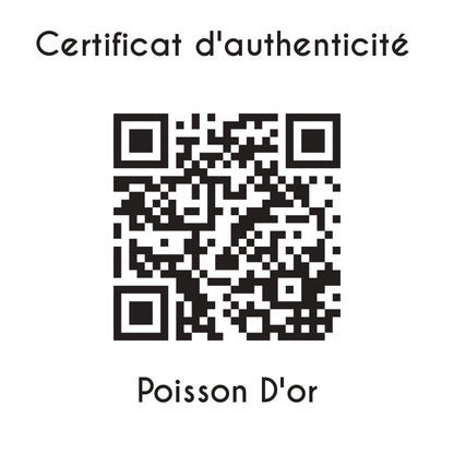certificat d'authenticité Poisson d'or sculpture en résine 